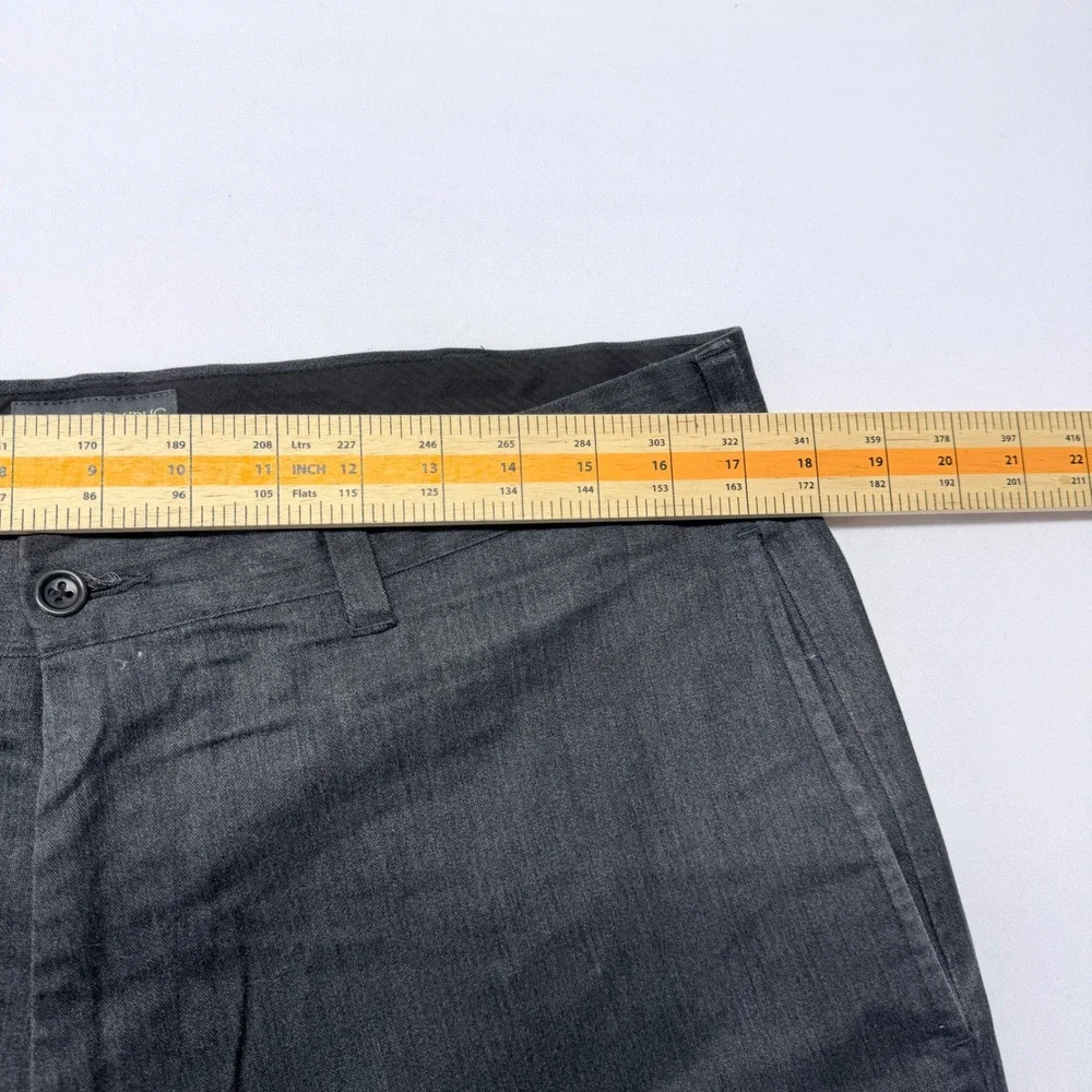 Banana Republic Stretch Chino Pants Mens 36L Dark Charcoal Gray Straight Leg